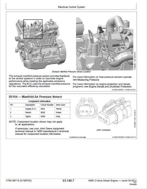 John Deere 4045 2-Valve Diesel Engine Level 34 ECU Component Technical Manual (CTM148719) - Image 4