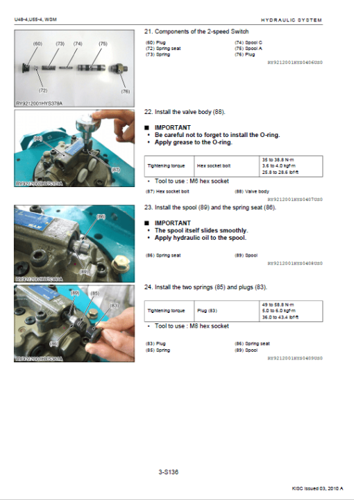 Kubota U48-4, U55-4 Excavator Workshop Service Manual - Image 4