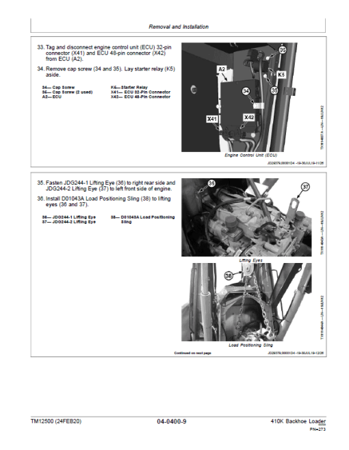 John Deere 410K Backhoe Loader Repair Technical Manual (S.N after C219607 & D219607 - ) - Image 4