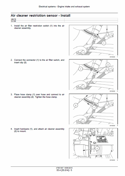 Case SR175, SV185 SkidSteer Service Manual - Image 4