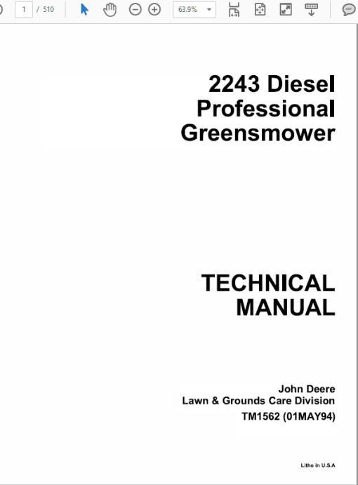 John Deere 2243 Mower Repair Technical Manual (TM1473) - Image 6