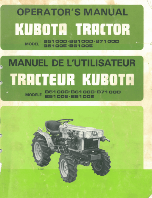 Kubota B5100D, B5100E, B6100D, B6100E, B7100D Tractor Workshop Manual - Image 4