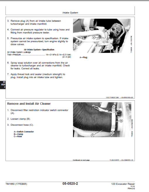 John Deere 120 Excavator Repair Technical Manual - Image 4