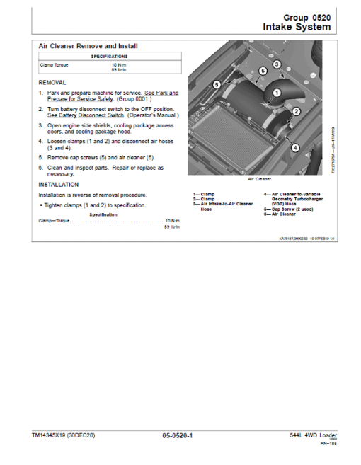 John Deere 544L 4WD Loader Repair Technical Manual (S.N after F693054 - ) - Image 4