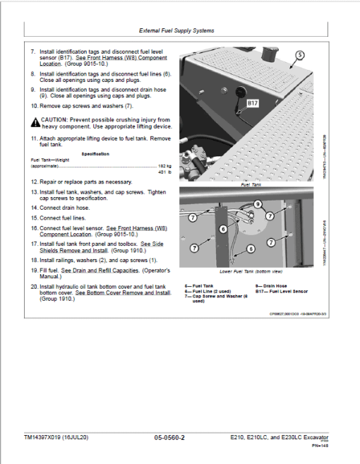 John Deere E210, E210LC, E230LC Excavator Repair Manual (See Applicable Serial) - Image 4