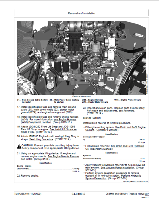 John Deere 953MH, 959MH Tracked Harvester Repair Manual (S.N F317982 - & L317982 - ) - Image 4