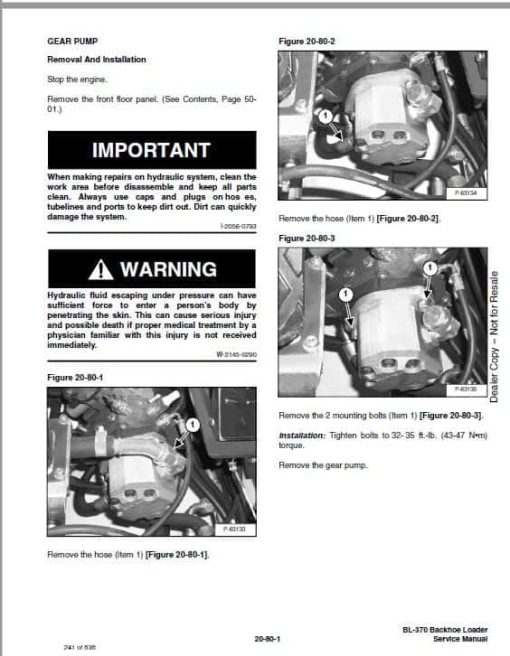 Bobcat BL370 (B-Series) Loader Service Repair Manual - Image 4