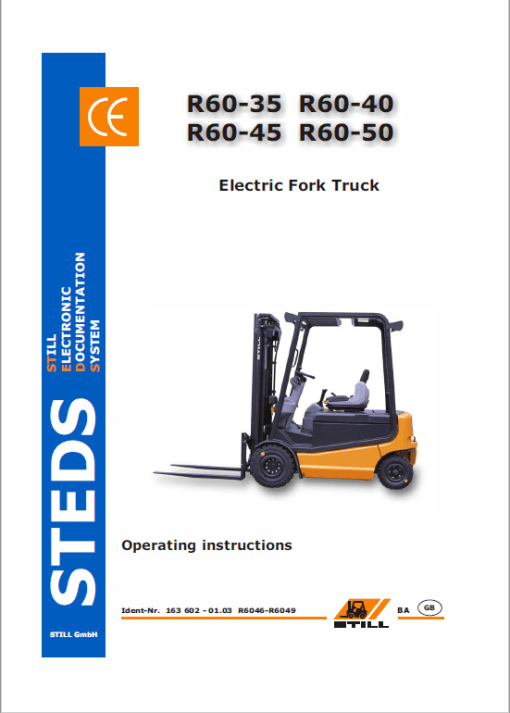 Still Electric Fork Truck R60: R60-22 R60-25 R60-30, R60-35 R60-40 R60-45 R60-50 Workshop Manual - Image 3