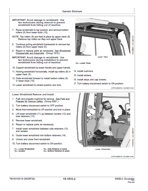 John Deere E400LC Excavator Repair Technical Manual (SN. C600002 & D600002 -) - Image 3