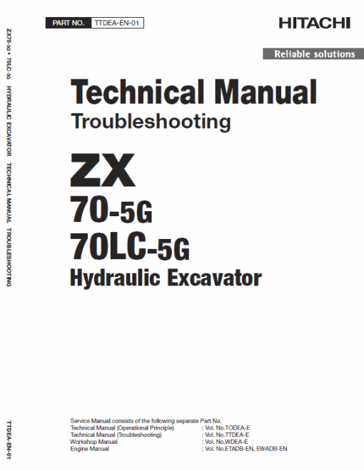 Hitachi ZX70-5G, ZX70LC-5G Excavator Service Repair Manual - Image 7