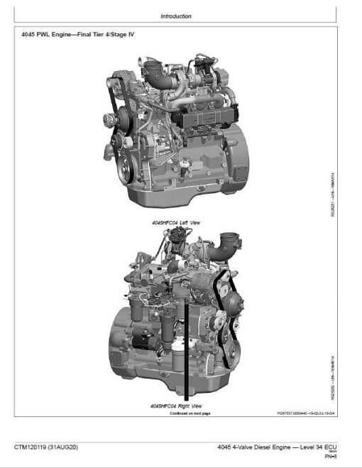 John Deere 4045 4-Valve Diesel Engine Level 34 ECU Service Repair Manual (CTM120119) - Image 4