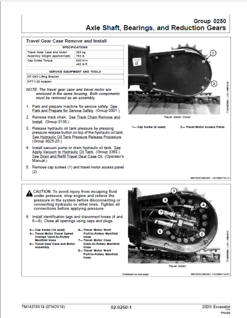 John Deere 200G Excavator Repair Technical Manual (S.N after D020101 - ) - Image 4