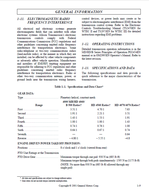 Allison 3000 and 4000 Series Transmission Parts & Repair Manual - Image 5