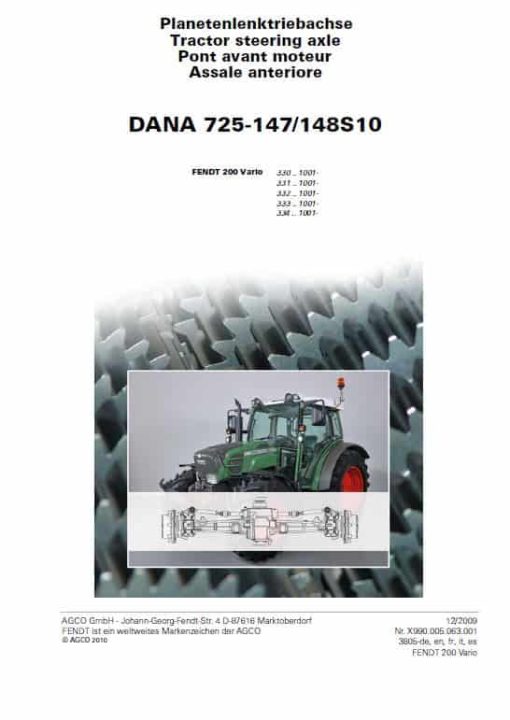 Fendt 207, 208, 209, 210, 211 COM III Tractors Workshop Repair Manual - Image 4