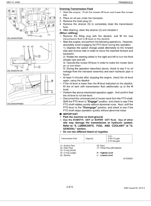 Kubota GR2110, GR2010G Lawn Mower Workshop Repair Manual - Image 4