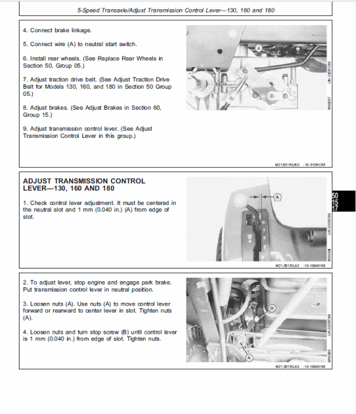 John Deere 130, 160, 165, 175, 180, 185 Lawn Tractors Technical Manual - Image 5