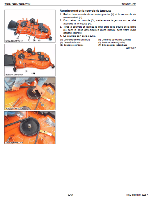 Kubota T1880, T2080, T2380 Tractor Mower Workshop Repair Manual - Image 5