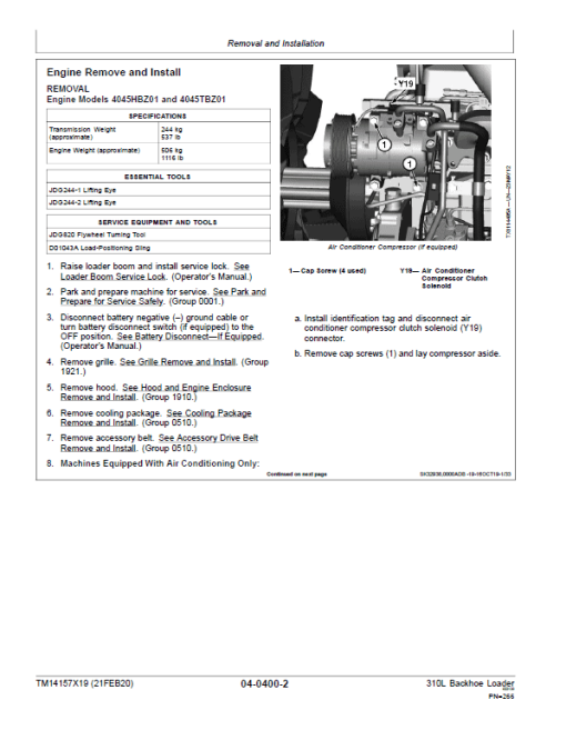 John Deere 310L Backhoe Loader Repair Technical Manual (S.N after C000001 & D000001 - ) - Image 4