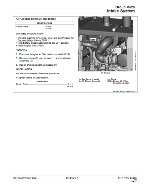 John Deere 544K 4WD Loader Technical Manual (SN. D670308 - D677548) - Image 4