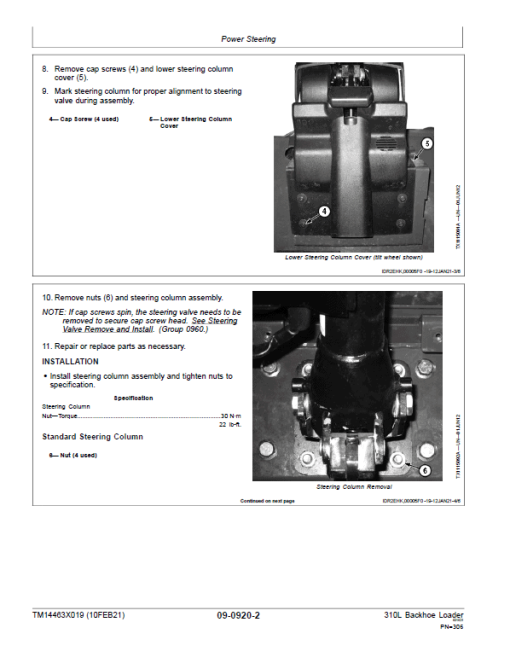 John Deere 310L Backhoe Loader Repair Technical Manual (S.N after C390996 & D390996 - ) - Image 4