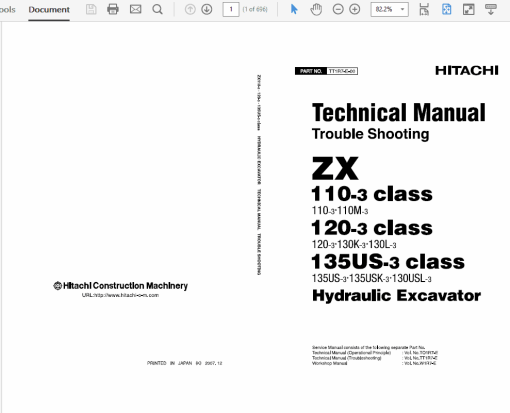 Hitachi ZX110-3, ZX120-3, ZX135US-3 Excavator Service Repair Manual - Image 3