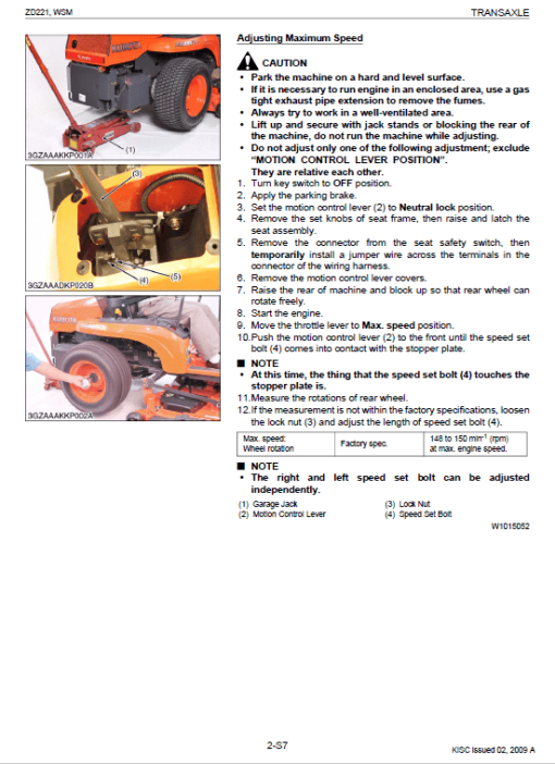 Kubota ZD221 Mower Workshop Service Manual - Image 4