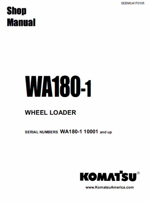 Komatsu WA180-1 Wheel Loader Service Manual - Image 4