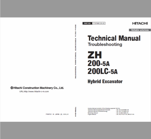 Hitachi ZH200-5A and ZH200LC-5A Excavator Service Repair Manual - Image 2