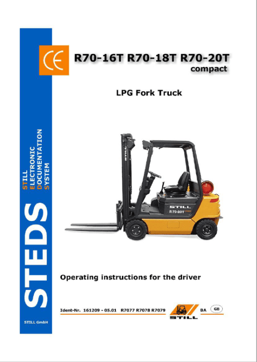 Still Electric Fork Truck R70: R70-16 R70-18 R70-20 Repair Circuit Workshop Operating Manual - Image 5