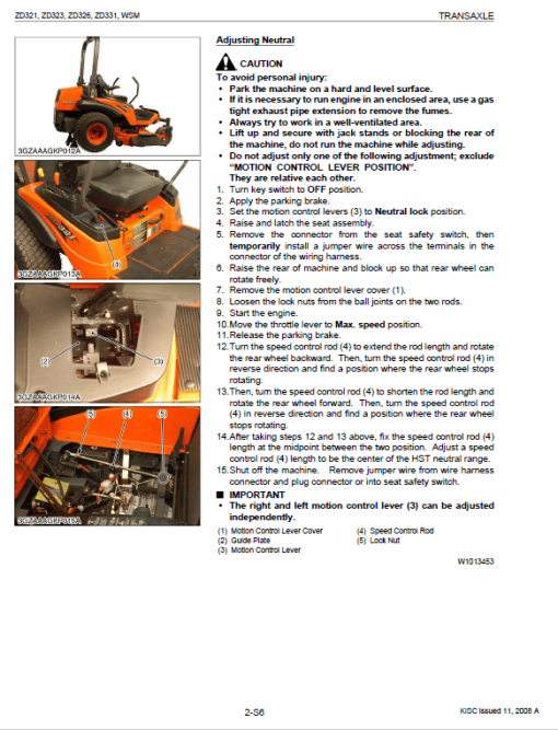 Kubota ZD321, ZD323, ZD326, ZD331 Mower Workshop Service Manual - Image 4