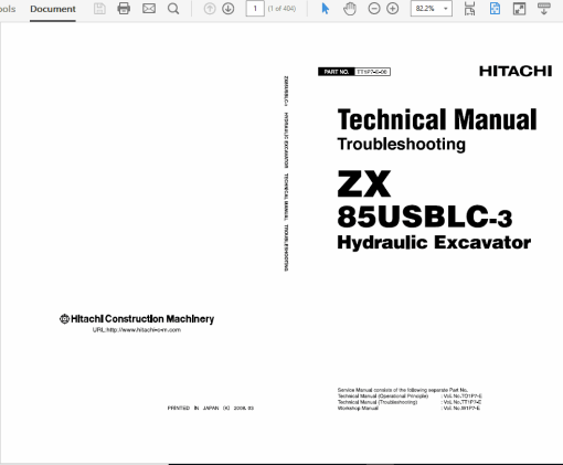 Hitachi ZX85USBLC-3 Excavator Service Repair Manual - Image 5