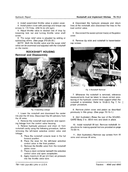 John Deere 4640, 4840 Tractors Repair Technical Manual - Image 4