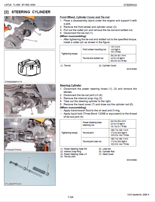 Kubota L39, TL1000, BT1000 Tractor Front Loader Workshop Manual - Image 4