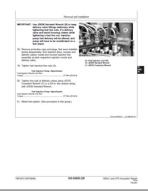 John Deere 330LC, 370 Excavator Repair Technical Manual - Image 4