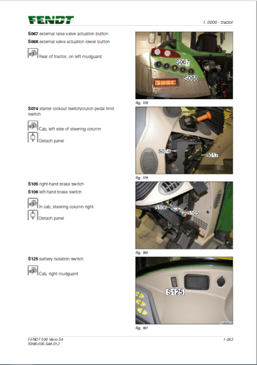 Fendt 512, 513, 514, 516 Vario S4 Tractors Workshop Repair Manual - Image 3