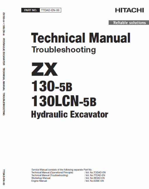 Hitachi ZX130-5B and ZX130LCN-5B Excavator Service Repair Manual - Image 4