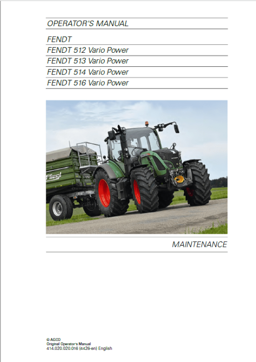 Fendt 512, 513, 514, 516 Vario SCR (3b) Tractors Workshop Repair Manual - Image 4