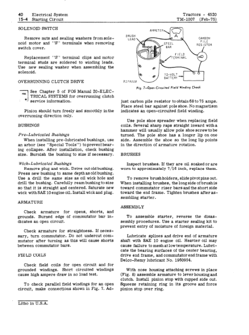 John Deere 4520 Tractor Repair Technical Manual - Image 4