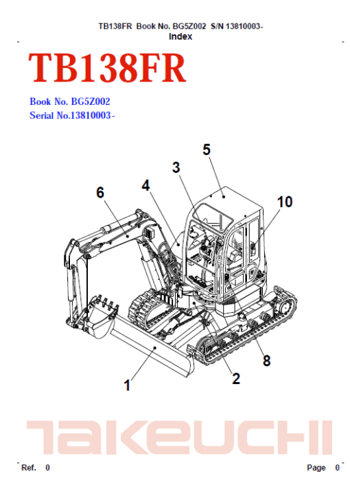 Takeuchi TB138 Compact Excavator Service Manual - Image 3