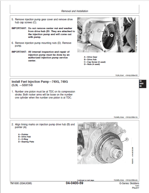 John Deere 548G, 648G, 748G Grapple Skiders Repair Manual (S.N before 565684) - Image 4