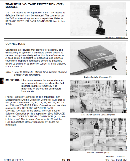 John Deere Electronic Fuel Injection Systems Repair Technical Manual (CTM68) - Image 4