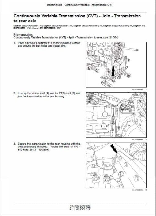 Case 235, 260, 290, 315, 340, 370 Magnum Tractor Service Manual - Image 4