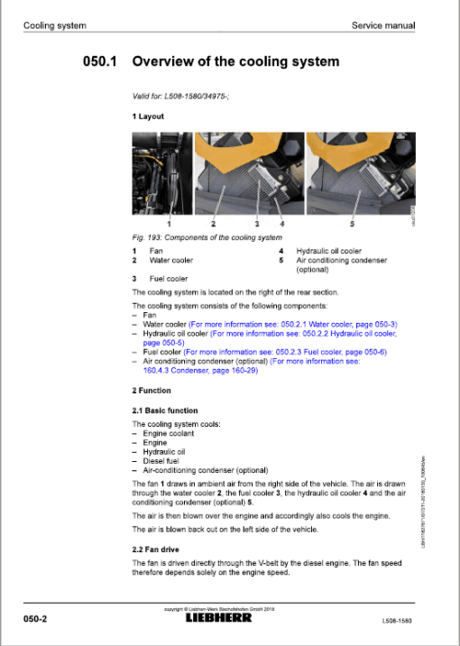 Liebherr L508 Type 1580 Wheel Loader Service Manual - Image 4