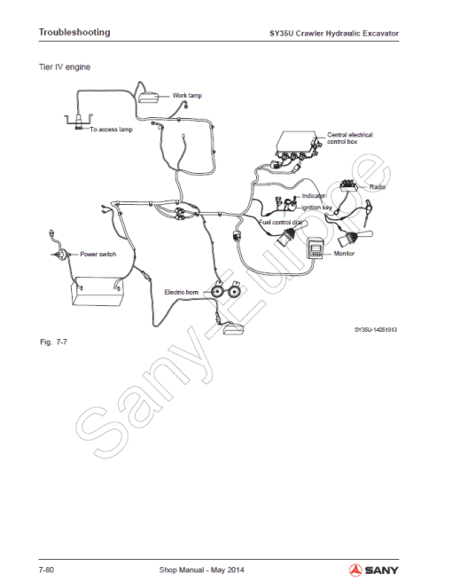 Sany SY35U, SY35C Hydraulic Excavator Repair Service Manual - Image 4