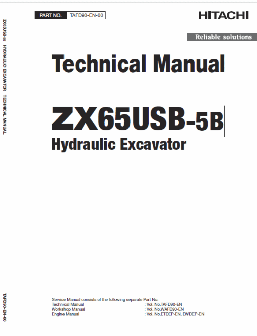 Hitachi ZX65USB-5B Excavator Service Repair Manual - Image 2