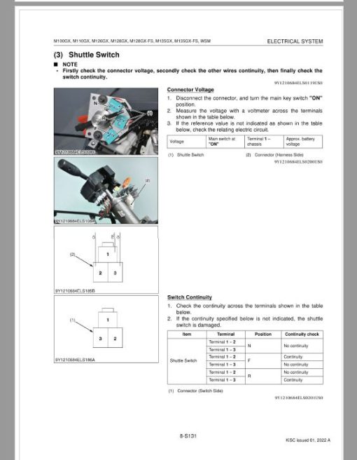 Kubota M100GX, M110GX, M126GX, M128GX, M135GX Tractor Service Repair Manual - Image 4