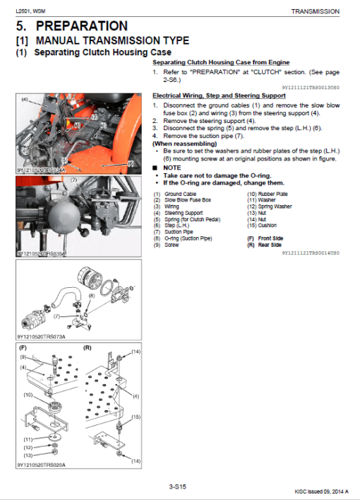 Kubota L2501 Tractor Workshop Service Manual - Image 4