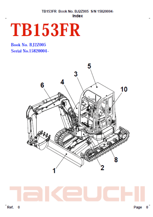 Takeuchi TB153 Compact Excavator Service Manual - Image 4