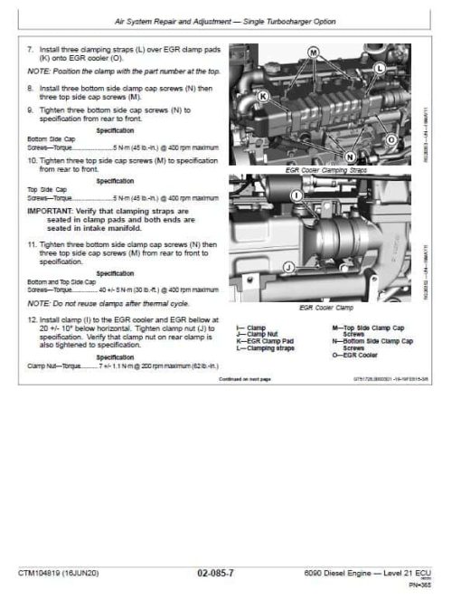 John Deere 6090 Diesel Engine Level 21 ECU Repair Technical Manual (CTM104819) - Image 4