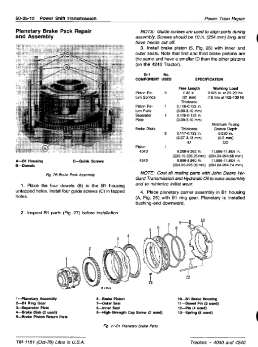 John Deere 4040, 4240 Tractors Repair Technical Manual - Image 4